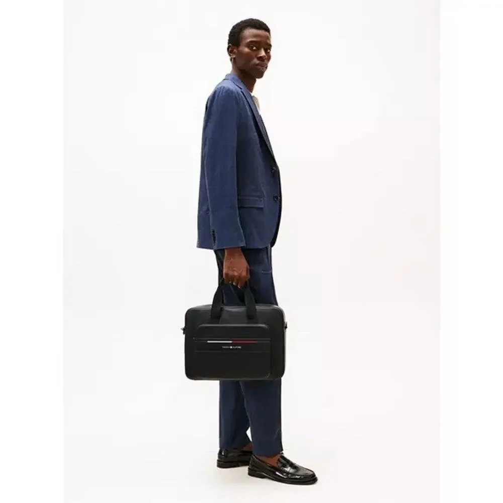 NWT Tommy Hilfiger Men's Foundation Laptop Bag, Black, $139.50 MSRP